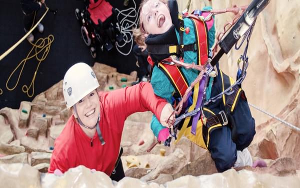 Smiles all round on the climbing session