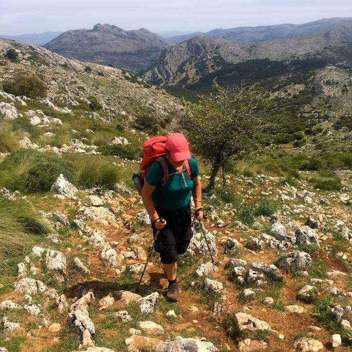 Climbing to the Gran Sendas highest point at 1,400m in the Sierra de San Jorge