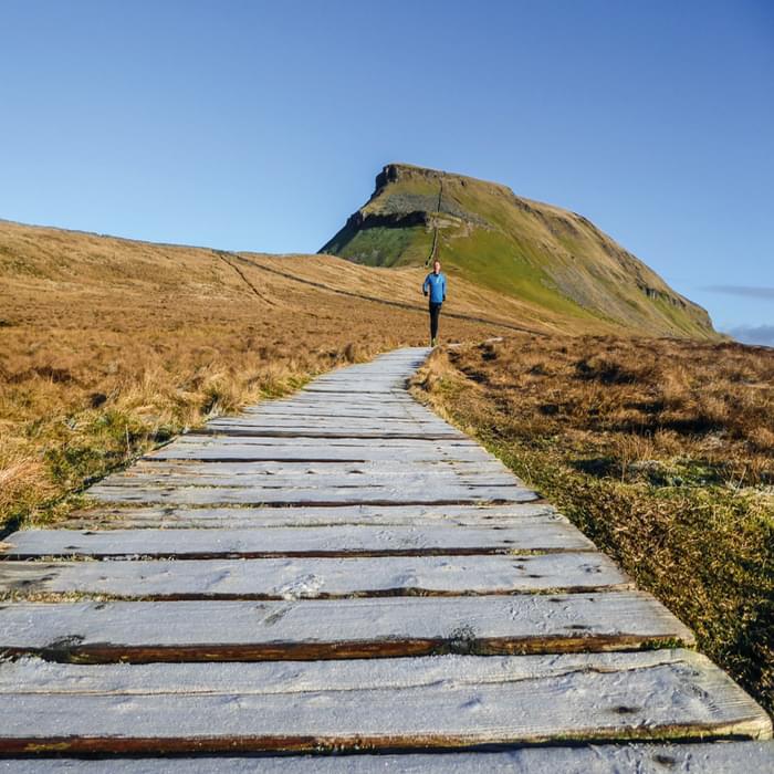 Running on Pen-y-ghent’s southern slopes (photo: Alice Ellwood)