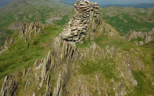 A lofty perch for young alpinists atop Stickle Pike