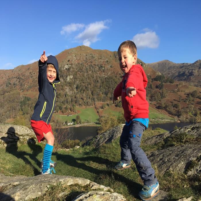 Full of beans on the way up Loughrigg