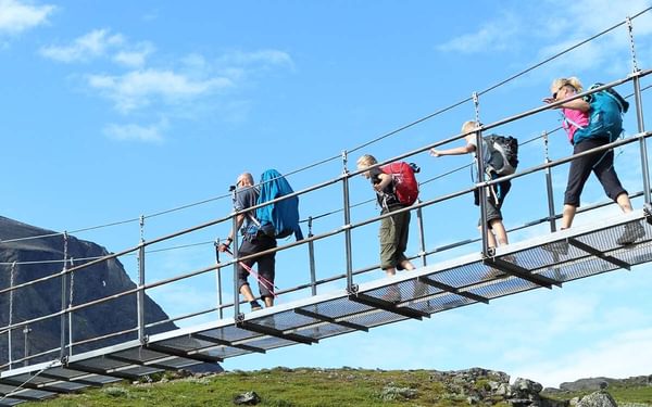 Typical suspension bridge on the Kungsleden trail