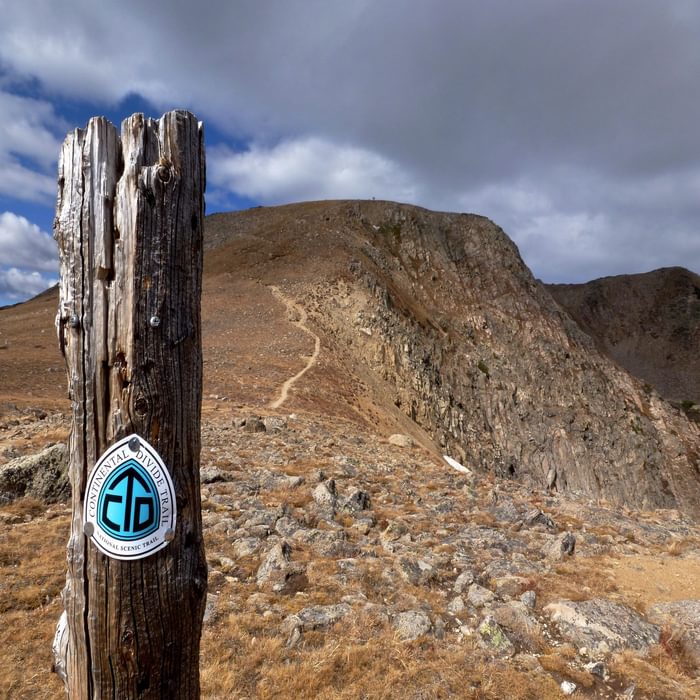 CDT trail post:  Trail marking quality on the Continental Divide Trail can vary wildly.  This portion in central Colorado is as good as it gets.