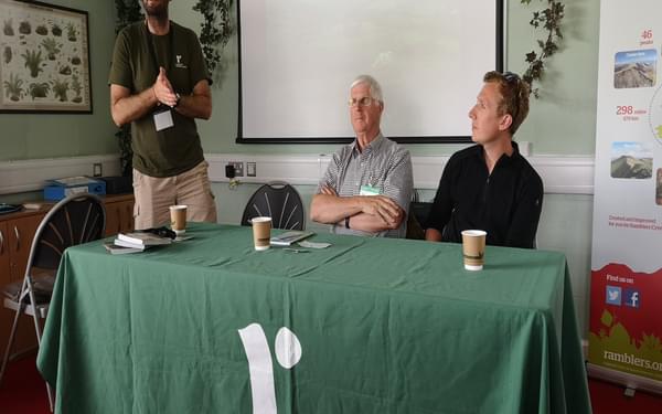 Oliver Wickes, Richard Tyler and Will Renwick at the Cambrian Way book launch