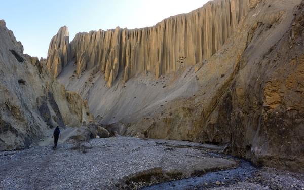 The fairy-style eroded rockface overlooking the river near Yara houses dozens of caves