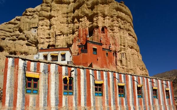 a complete gompa is built around one of the caves