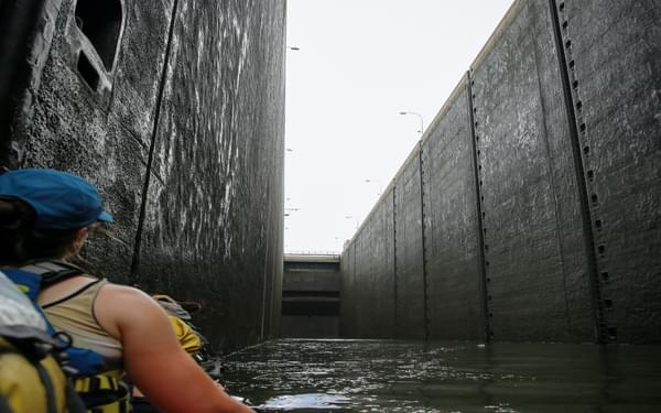This lock is one of the deepest locks in Europe, and at 25m deep it is the deepest lock in Germany. We grew increasingly used to being allowed into locks, though ones like this could be terrifying at times.