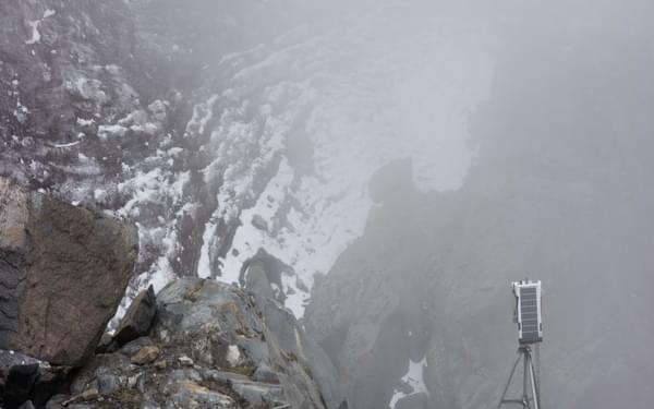 A camera monitoring the glacial retreat