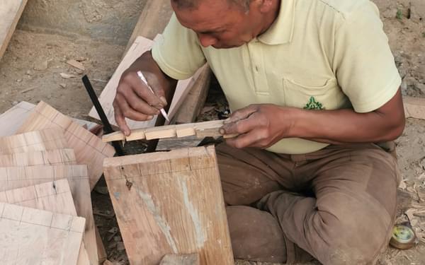 The carpenter and his handmade tools