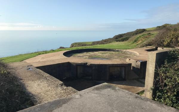 Gun emplacement overlooking the English Channel from Castle Hill Newhaven