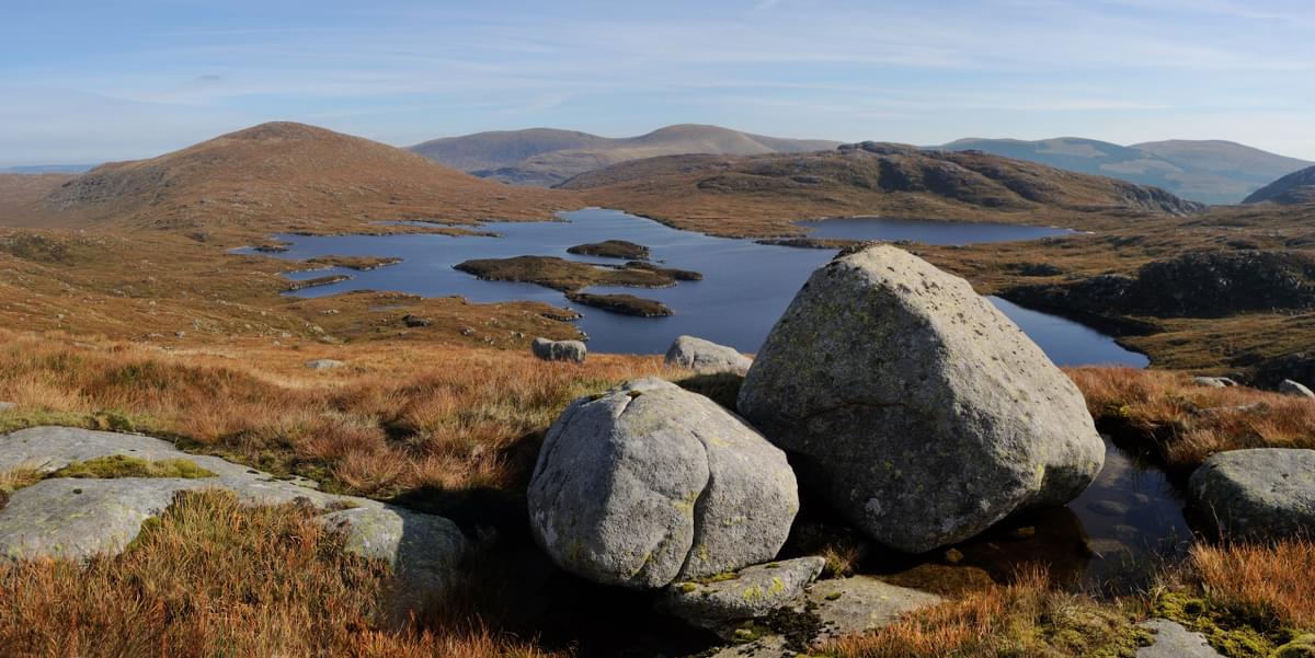 If a picture's too big for the camera, take two and stitch them together. Loch Enoch, Galloway