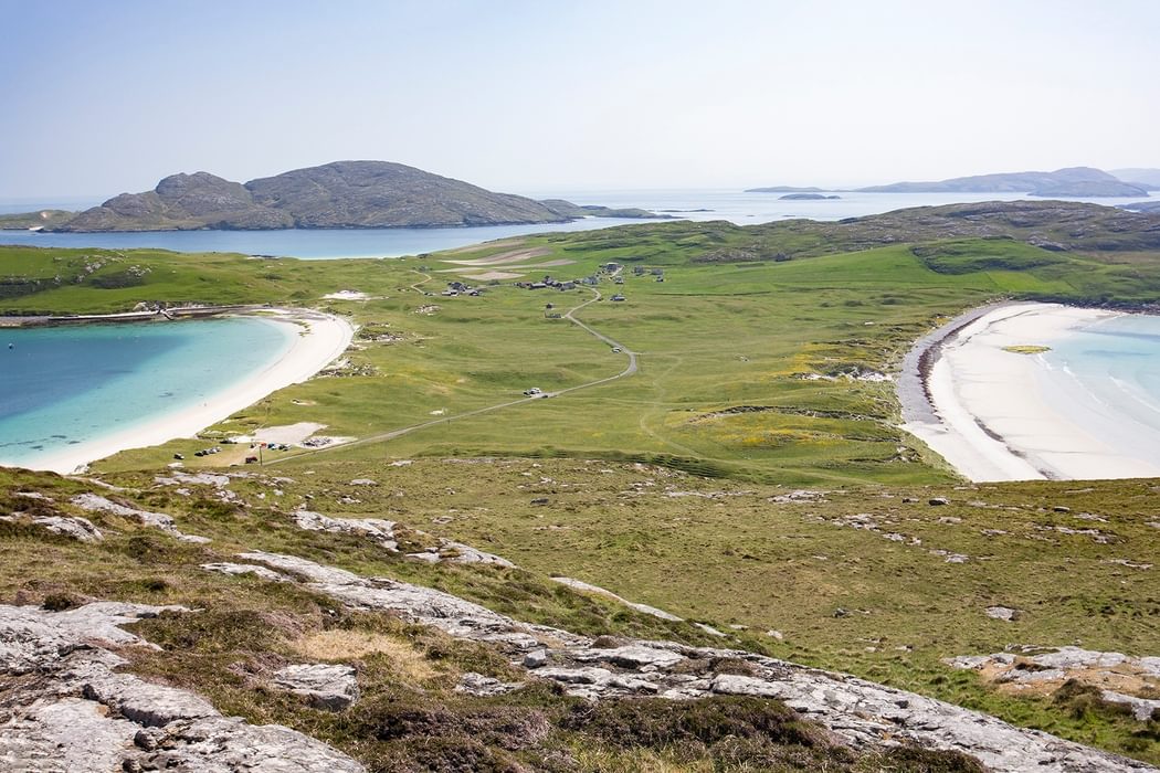 Look South Across Towards The Village On Vatersay From Near The Summit Of Theiseabhal Mhor