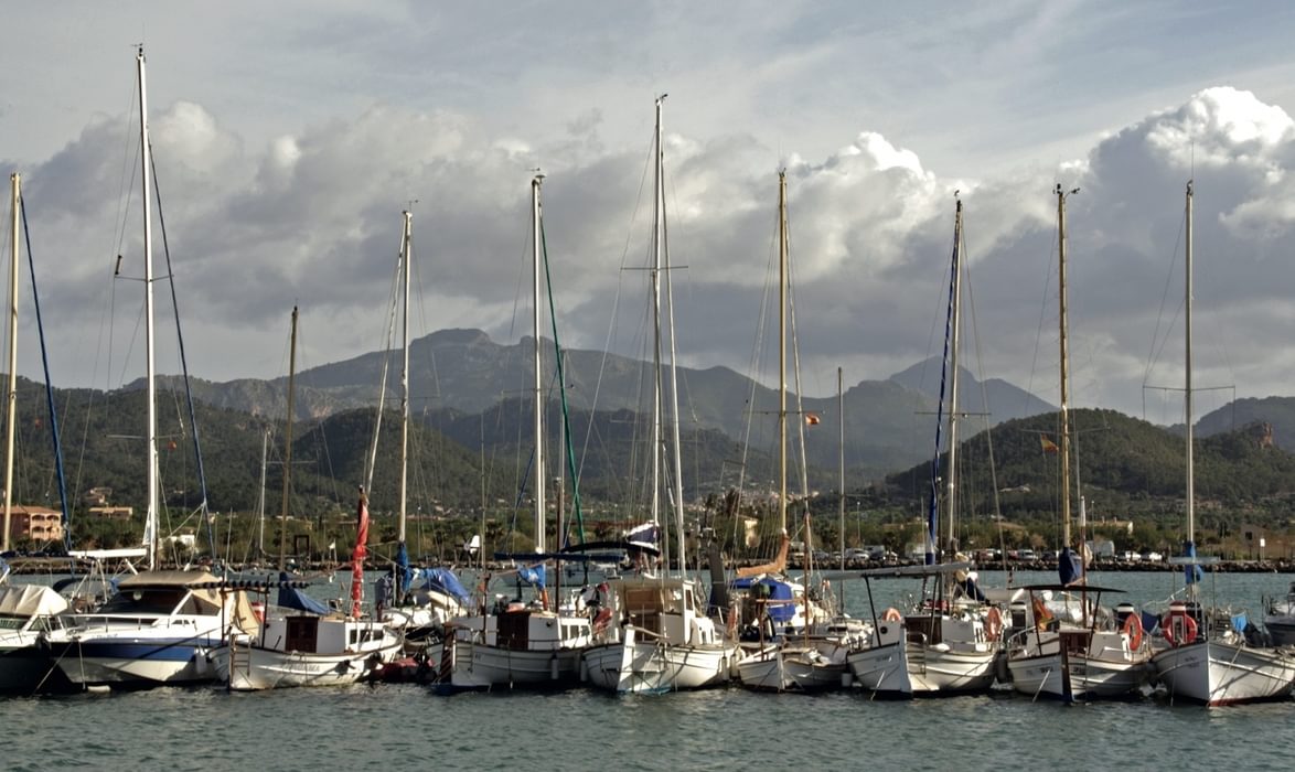 Marina At Port D Andratx With Mola De S Esclop And Galatzo Beyond