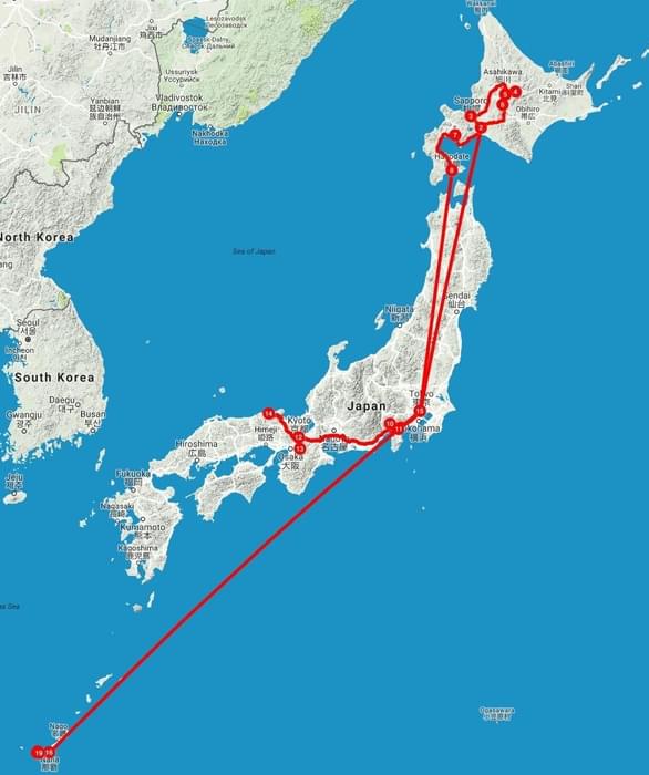 Japan Tour Map