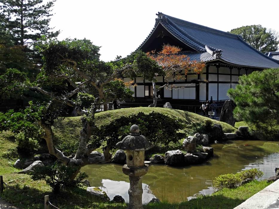 Typical Japanese Style Temple And Gardens