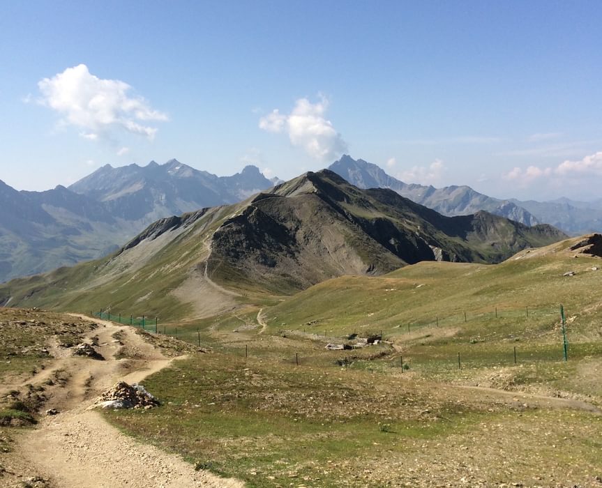 The Trail Working Its Way Down And Then Up And Over The  Crete Des  Gittes