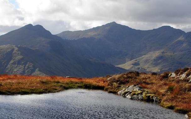 Snowdon From The Moelwyns The Left Hand Peak Is Y Lliwedd Where The Knights Of The Round Table Lie Sleeping