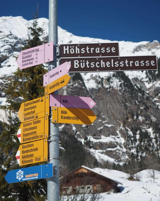 Swiss Walking Signpost