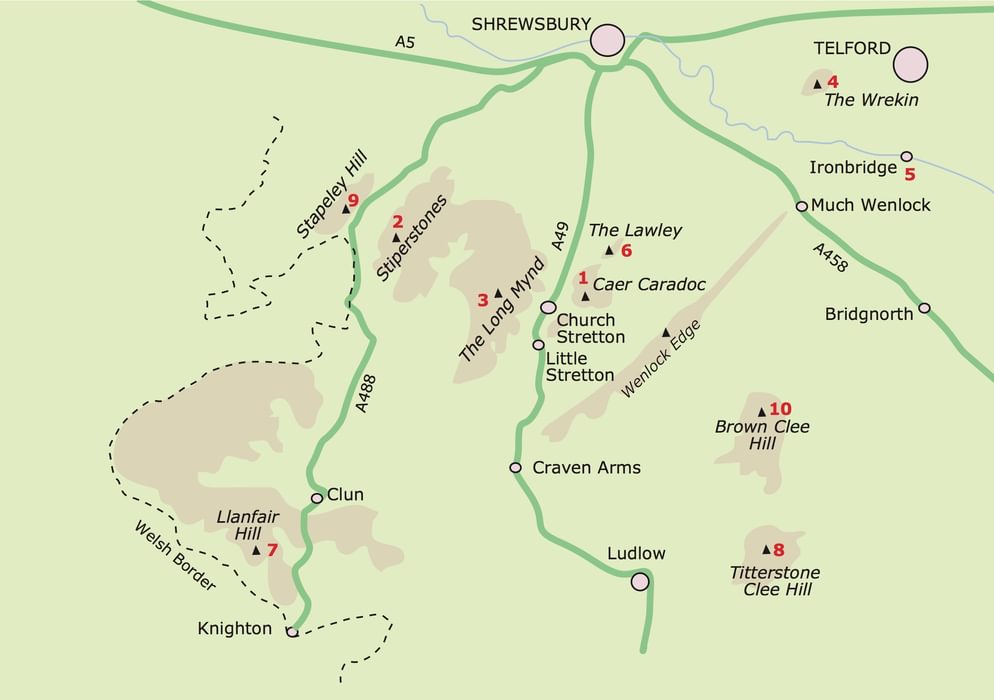 Shropshire Hillwalking Map