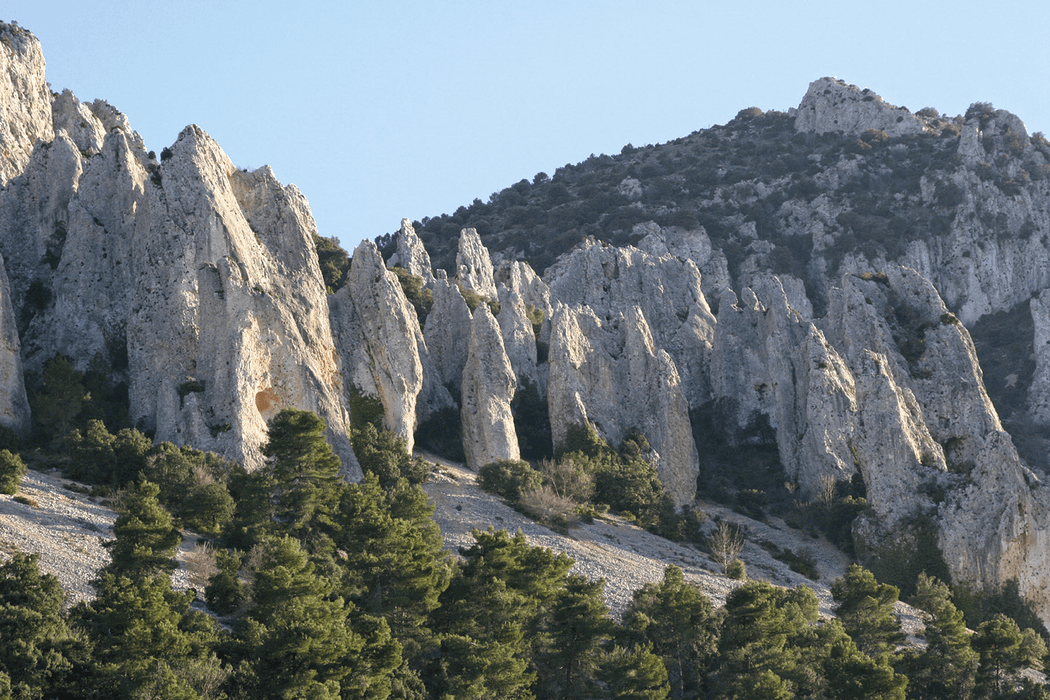 The striking pinnacles of Los Aguilles de Frares, near Castell de Castells, Alicante