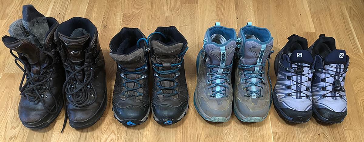 Boots and trail shoes