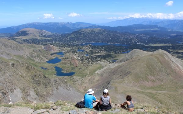The view from the summit of Pic Carlitte in the Pyrenees Orientale