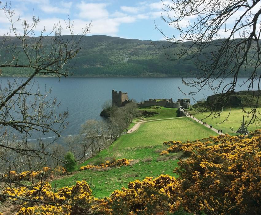 Catching a glimpse of Urquhart Castle before setting off on the last stage of the Great Glen Way