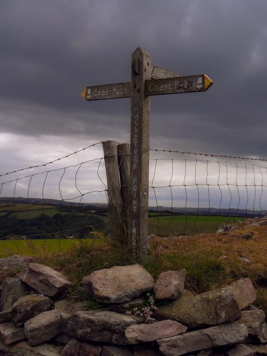 Rain and tears at Blackstone Point Cross close to Great Hangman