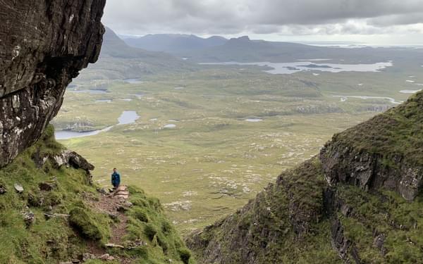 If the final tower of the Suilven traverse doesnt appeal theres a reasonable trod to the south which avoids the difficulties