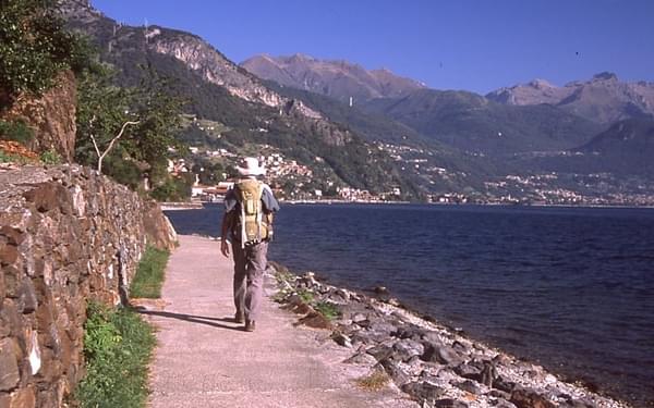 Paths following the lakeshore of Lake Como