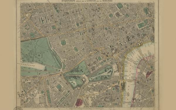 Stanfords Library Map of London Sheet 10 Colour 1862 ES0019