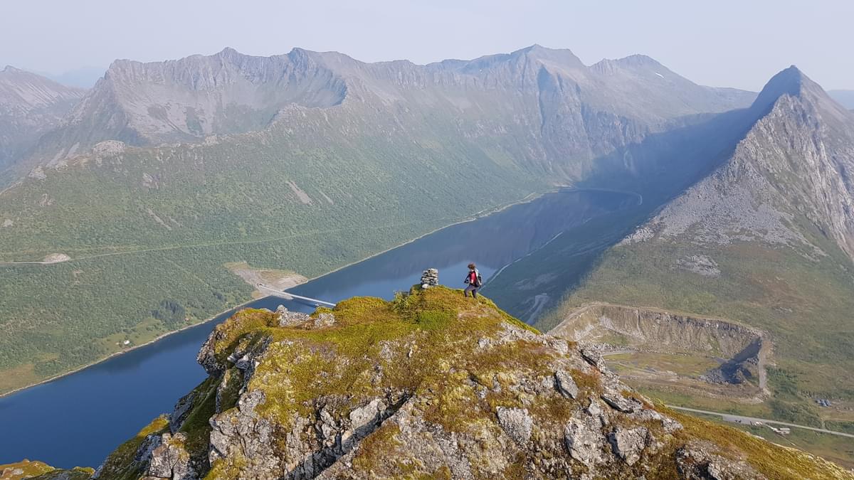 Climbing Midtertinden on our final day on Senja