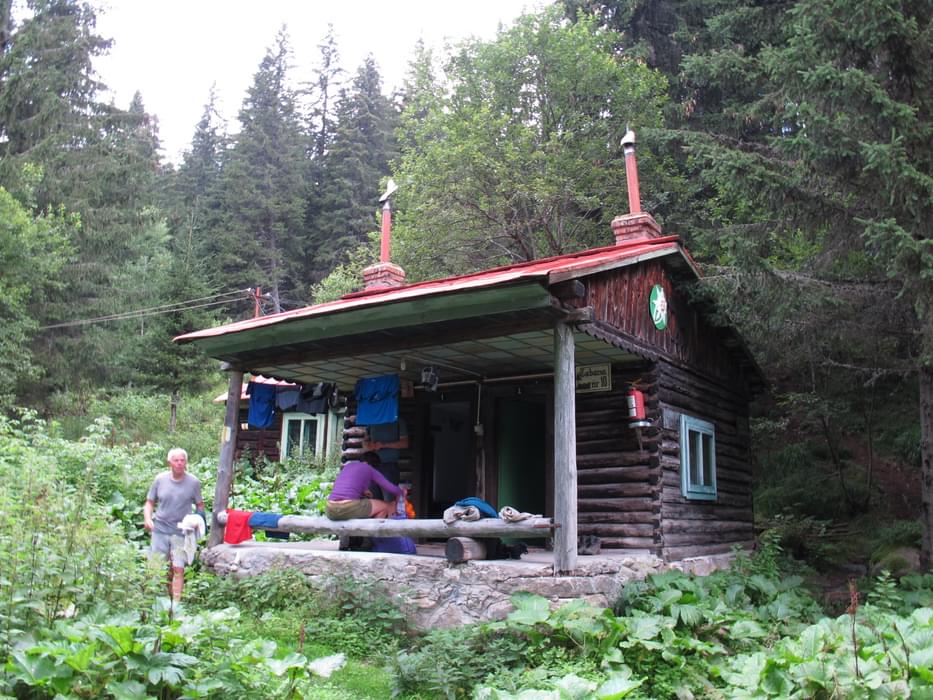 Picturesque 1960s communist-era wooden cabins