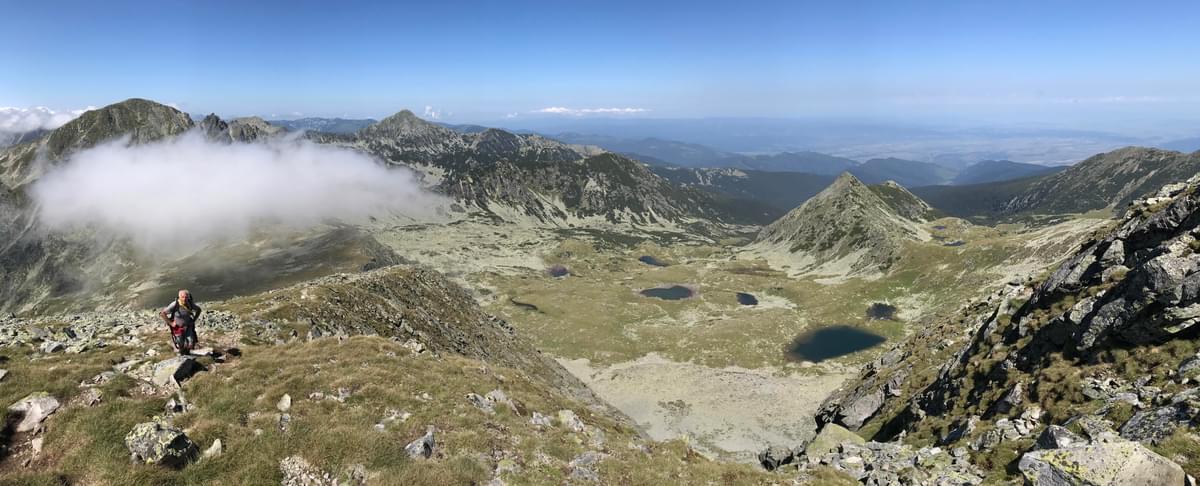 The five glacial lakes in Valea Rea overlooked by its eponymous peak (2311m)