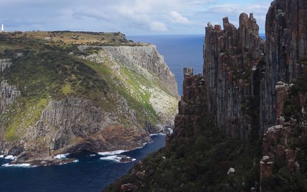 Looking Back At The Spectaular Cape Pillar And Tasman Island