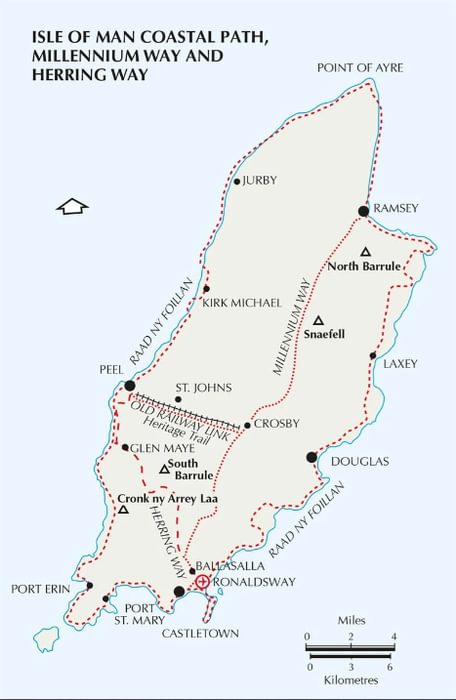 Isle of Man Coastal Path map