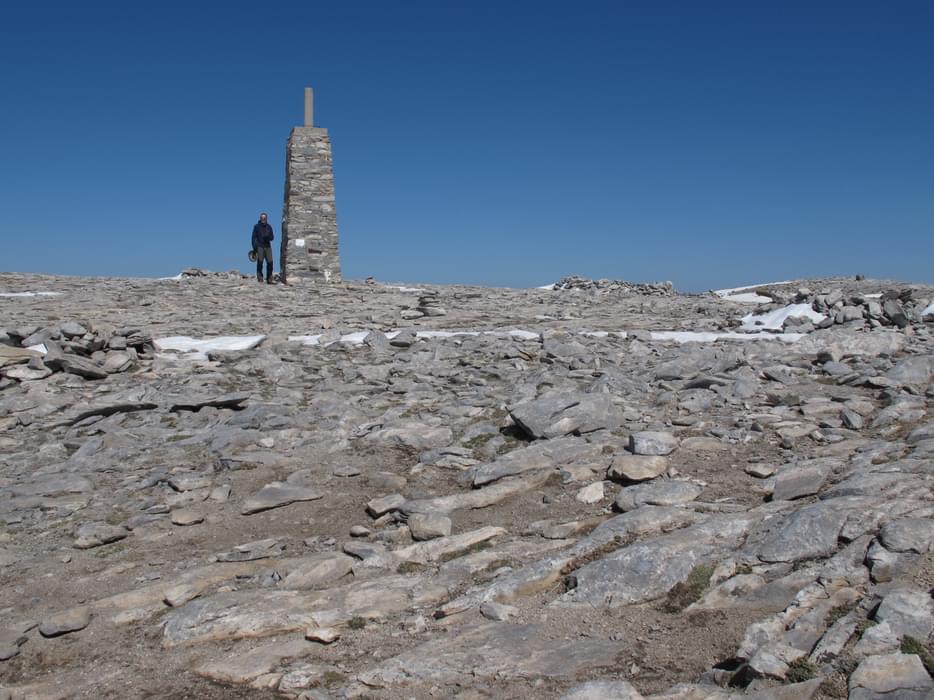 Massive IGN Trigpoint on La Maroma’s limestone summit plateau