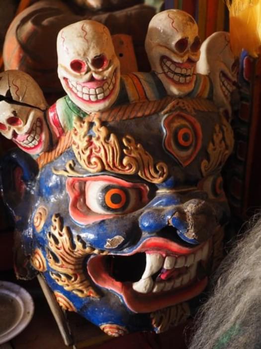 Dancing Masks At Thongdrol Bon Monastery Chharka Bhot