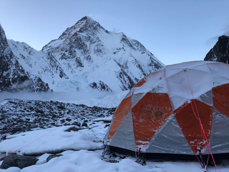Early morning view of K2 from BC