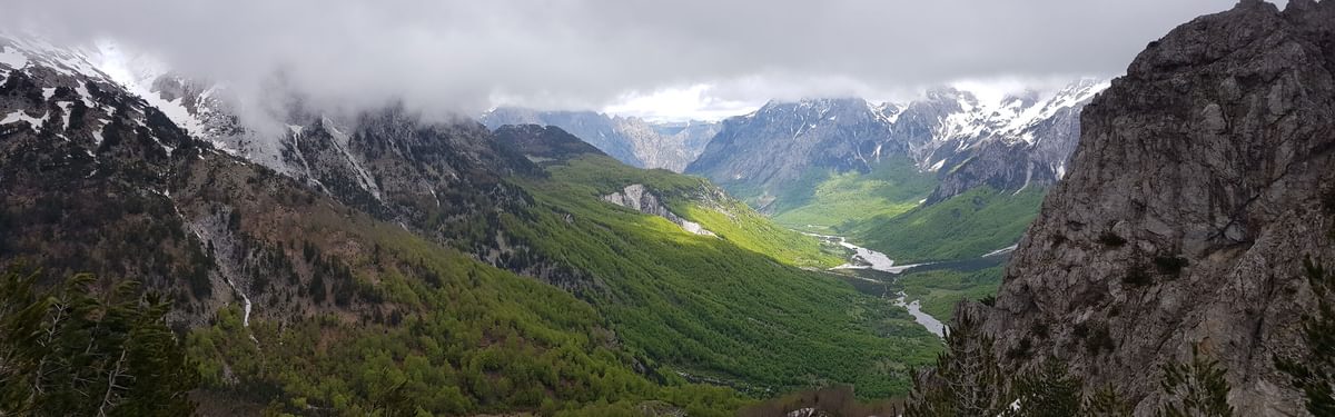 The Valbona valley from the top of the pass