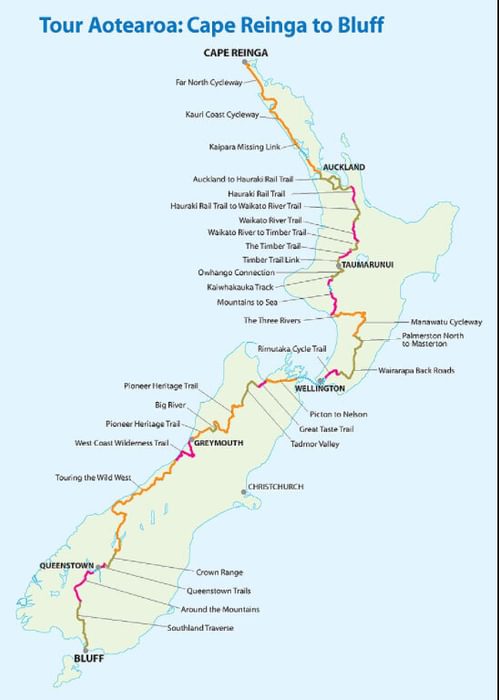 Tour Aotearoa route