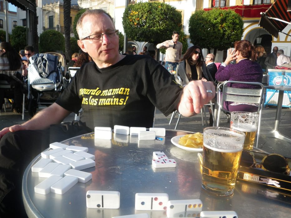 Dominoes and beer – a good way to end the day
