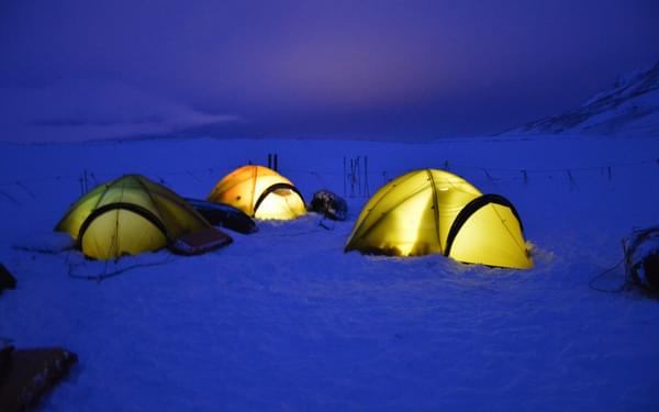Tents in the dark