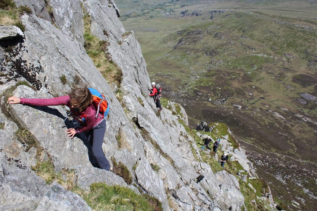 The Holds Were Always There On North Buttress Variant With Party On A North Buttres Rock Climb Beyond