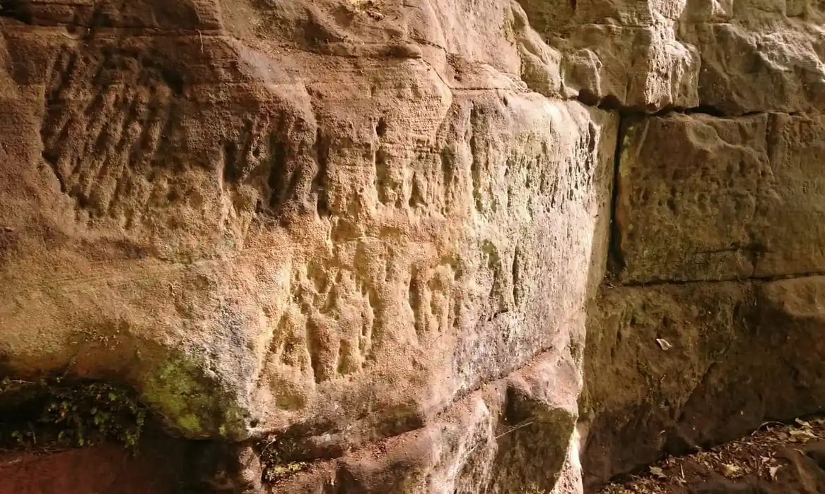 The Written Rock of Gelt was discovered in the 18th century and is one of few Roman inscriptions left in Britain Photograph Historic England