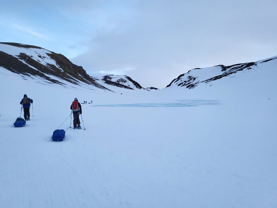 A remote lake in the volcanic landscape