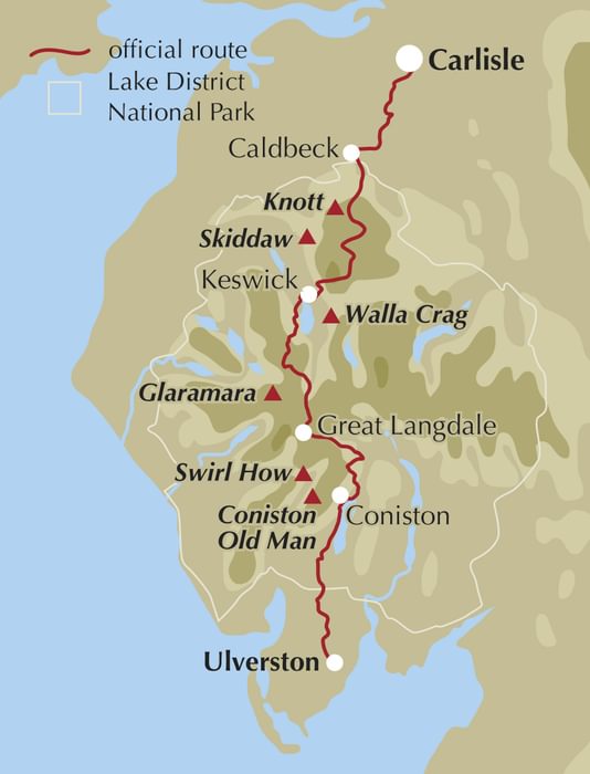 Cumbria Way overview map