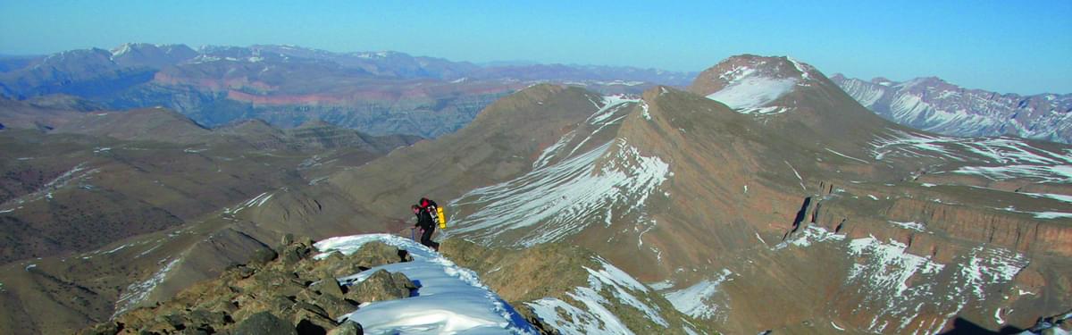 NE ridge of Azurki, looking west towards Aroudan (3359m)