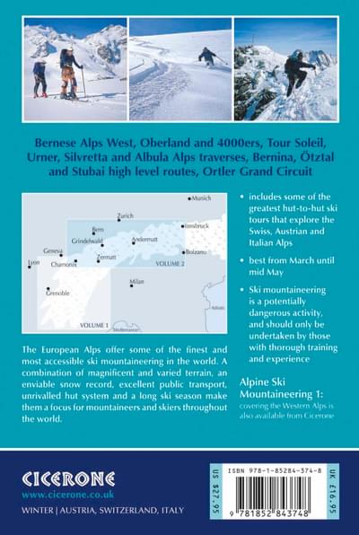 Alpine Ski Mountaineering Vol 2 - Central and Eastern Alps Guidebook back cover