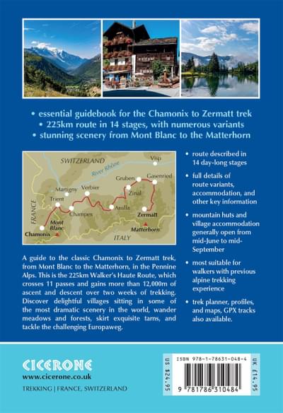 Chamonix to Zermatt guidebook back cover